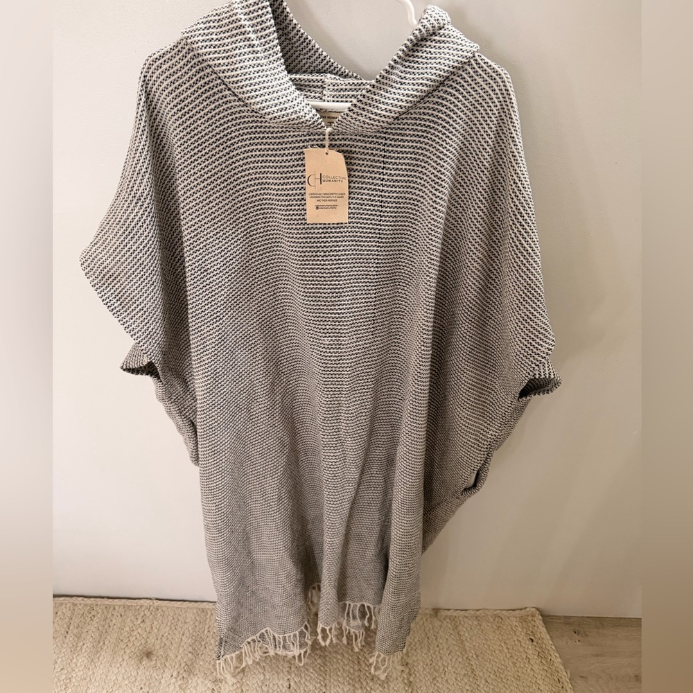 Gray Hooded Poncho